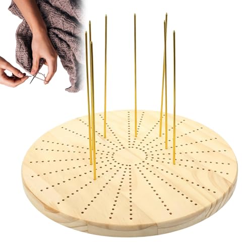 Planche à crocheter en bois poli avec système de piquets de blocage amovibles