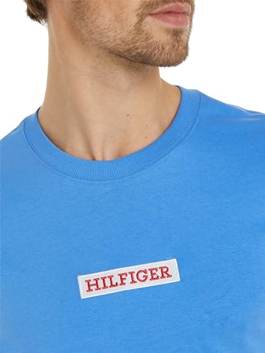 Tommy Hilfiger Herren T-Shirt Kurzarm Rundhalsausschnitt, Blau (Blue Spell), XXL – Ansicht 3