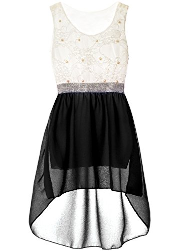 BEZLIT Mädchen Sommerkleid - Spitze, Kunstperlen 22286 Schwarz Größe 116