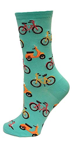 Hot Sox Womens Bike and Vespa Socks, Mint, 1 Pair, Womens Shoe 4-10