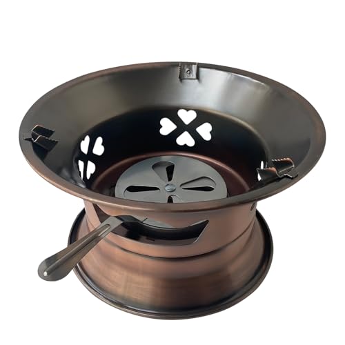 固形アルコールスト ーブ 屋内用小型鍋ストーブ レトロ ブロンズ 小型屋外ス トーブ、固形燃料、卓上用、ステンレス鋼、合金金属材料、卓上シングルバーナースト ーブ、屋外キャンプ、停電後の緊急使用、安定性と安全性、固形燃料の交換が簡単、強力な火力、調整可能な