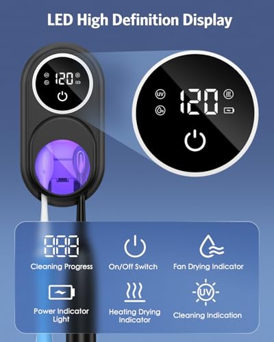 Image of Toothbrush Sanitizer Holder, Upgraded UV Toothbrush Holder with Dual-Mode Clean & Fan Dry, LED Smart Screen, Auto-Inductive Cover, Toothbrush Wall Mounted Cleaner Organizer for Bathroom, Trip