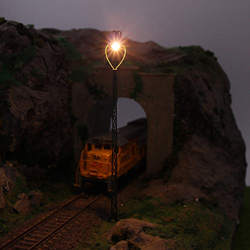 Evemodel 3 STK. H0 Gittermastleuchte Modelleisenbahn Garten/Hof LQS44-3-EU – Bild 5