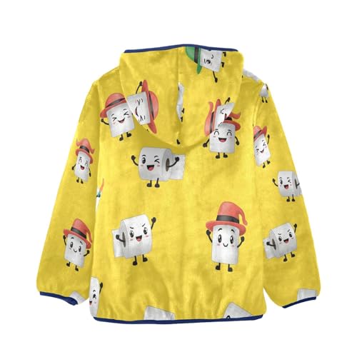Fun Toilet Paper Characters Toddler Fleece Jacket Girl Boys Hooded Fleece Jacket Coat Warm Outwear Zip-up 3-10T2