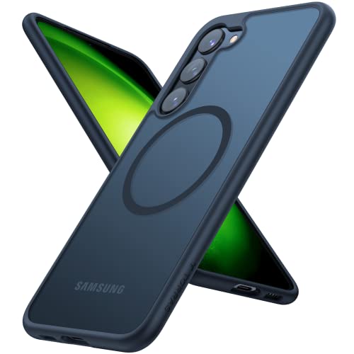 TORRAS Magnetic Guardian Only for Samsung Galaxy S23 Case 6.1", [Military Grade Drop Tested] [Compatible with MagSafe] Semi-Clear Hard Back & Soft Edg