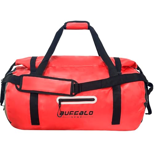 Borsone impermeabile 40L 60L 80L Roll-top Dry Bag Heavy Duty borsone da viaggio per kayak rafting canottaggio pesca campeggio Rosso 60L Da