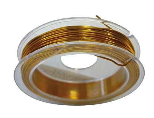 Inalámbrico aluminio, ultra fino, diámetro: 0,6 mm, 10 m, dorado y semillas de creación