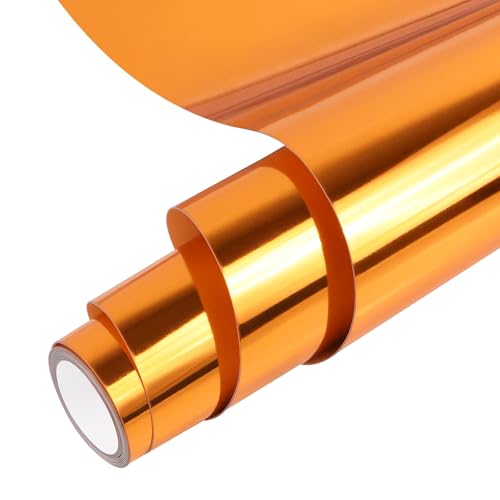 Image of Bronze Heat Transfer Vinyl Roll, 12 inch x6Ft Mirror Metallic Iron on Vinyl, Soft Metallic Foil HTV for T-Shirt, Chrome HTV Easy to Cut & Weed for Heat Vinyl Design(Cooper)