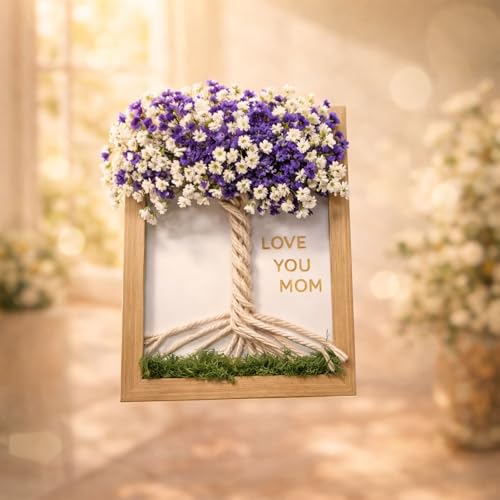 Cadre photo en bois avec lettre de fleur interchangeable pour deco - 7
