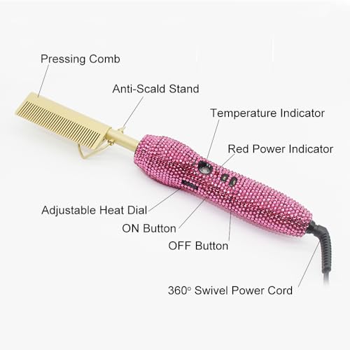 Peine eléctrico Diamond para alisar y rizar cabello miniatura 2