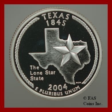 2004 US Mint Silver GEM Proof Texas State Quarter