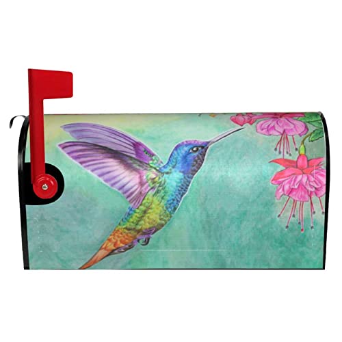 Hummingbird Bird Mailbox Covers Magnetic Standard Size 18" X 21" Spring Summer Flower Mailbox Cover Decorations Wrap #TOP10
