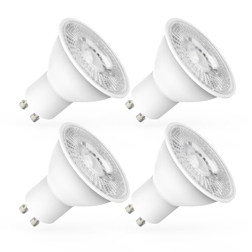 Yiahin Ampoules LED GU10, 5W équivalent 60W, 600lm, Blanc Froid 6000K, 120° Larges Faisceaux, Ampoules LED Spot, Lot de 4