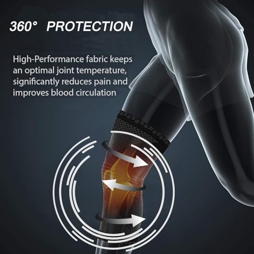ENYEE Knee Compression Sleeve Best Knee Brace for Knee Pain for Men & Women Knee Support for Running, Basketball, Weightlifting, Gym, Workout, Sports