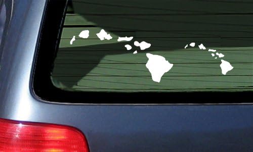 Hawaiian Island Chain Vinyl Sticker - White