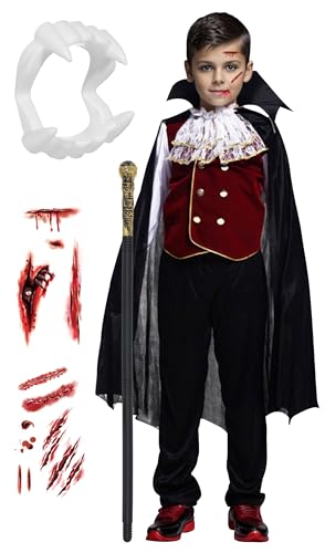 Disfraz de Vampiro Negro para Niños 10-12 Años miniatura 1