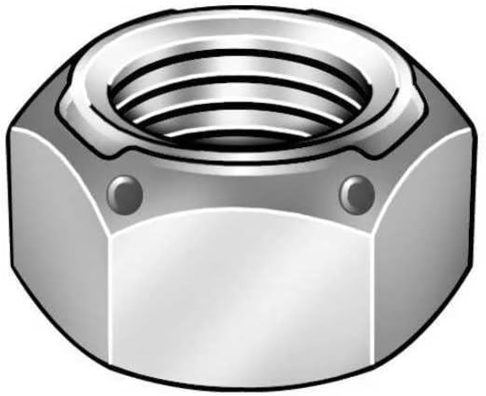 Top Lock Distorted Thread Lock Nut, 5/8