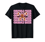 pouf cornhole queen cornhole player girl mom coquette maglietta
