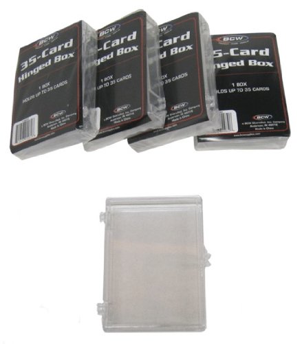 5 BCW Brand 35 Trading Card Capacity Hinged Box / Holder / Case - BCW-HB35- Protect Your Valuable Sports and Gaming Cards!