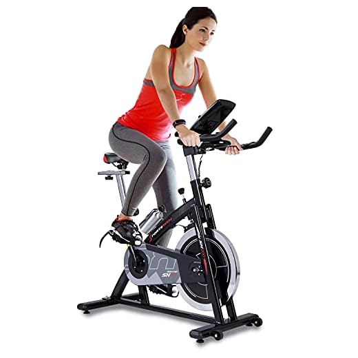 Sportstech Vélo d'appartement ergomètre SX200 avec contrôle via l'application Smartphone + Google Street View | roue d'inertie de 22 kg | capteur de fréquence cardiaque | charge maximale 125 kg