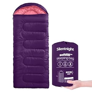 Silentnight Sleeping Bag for Adults – 3 Season Lightweight Soft Thick Cosy Warm Mummy Sleeping Bag for Spring Summer Camping Hiking Outdoor Travel for Warm and Cold Weather