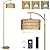 Gold Floor Lamps for Living Room with Remote & Dimmable LED Bulb, Modern Arc Floor Lamp with 3 Color Temperatures, Boho Standing Lamp with Rattan & Fabric Shades, Adjustable Tall Lamp for Bedroom