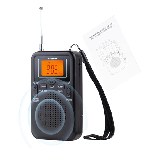 Huasean Radio de Bolsillo, Radio de Bolsillo Am FM,Pequeña Radio portátil - Radio Am FM portátil, Radio con batería de Transistor Walkman, Mejor recepción, Pantalla LCD Digital, Radio de Bolsillo