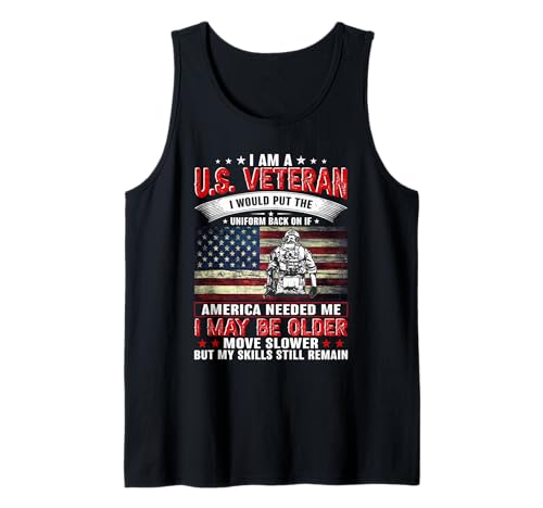 I'm A US Veteran American Flag Patriotic Veterans Day Camiseta sin Mangas