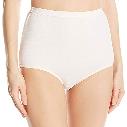 Bali Womens Full-cut-fit Stretch Cotton Panty, Underwear, Full Coverage Panties Briefs, Silken Pink, 7 US