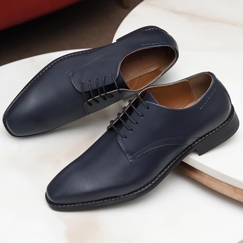 Image of LOUIS STITCH Men's Italian Leather Shoes Handmade Formal Lace Up Derbies for Men (RXPL)