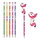 Depesche 12861 Ylvi - Regenbogen Bleistift Set, 5 Stifte in unterschiedlichen Designs, mit je einem Radiergummi, inkl. extra Einhorn Radiergummi