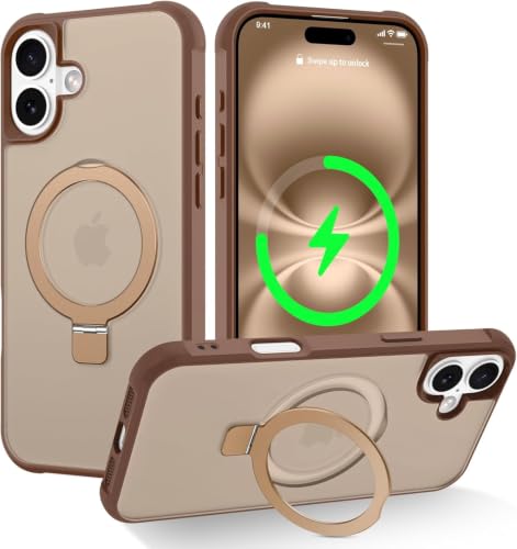 CHAOFEnG Compatible with iPhone 16 Case with Stand, Desert Brown