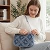 CtiUjdx 1Pcs Denim Bag, Star Design Denim Bag for Women, Cute Denim Handbag for Daily Use, Durable Denim Tote Bag with Zipper Closure, Stylish and Functional Bag for Various Occasions #1