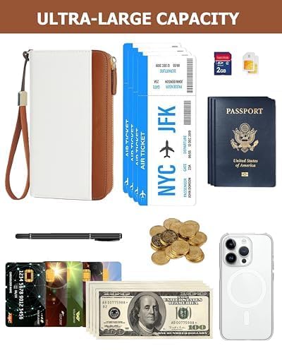 Image of Large Wallet for Women, Clutch Wallet with Passport Holder