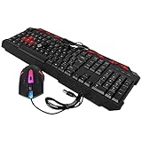 Exbom KIT TECLADO MOUSE GAMER COMPUTADOR USB ABNT2 LED PRETO BK-G550, Unico