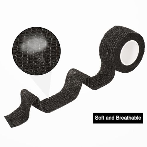 Sagafly 12 Rollen Selbsthaftende Bandage 2,5cm x 4,5m Selbstklebender Verband für Finger Elastische Fixierbinde Haftbandage Kohäsiver Verband Selbstklebend Fingerpflaster Fixierverband