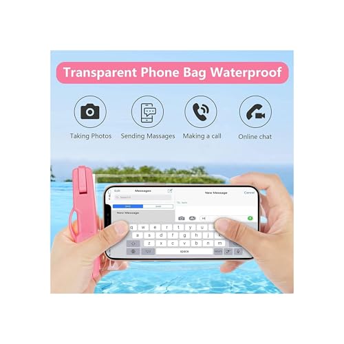 Image of Waterproof Phone Pouch, Dry Bag with Lanyard, Universal Waterproof Phone Case for iPhone 14 13 12 11 Pro Max XR X XS SE 8 Plus Samsung S23 S22 Ultra S21 S10 S9 up to 7 inch (Pink-Pack-2)