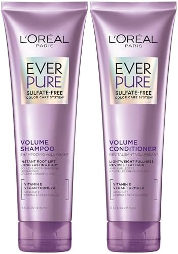 Volume Sulfate Free Shampoo and Conditioner for Color-Treated Hair, EverPure, 8.5 Fl Oz (Set of 2)