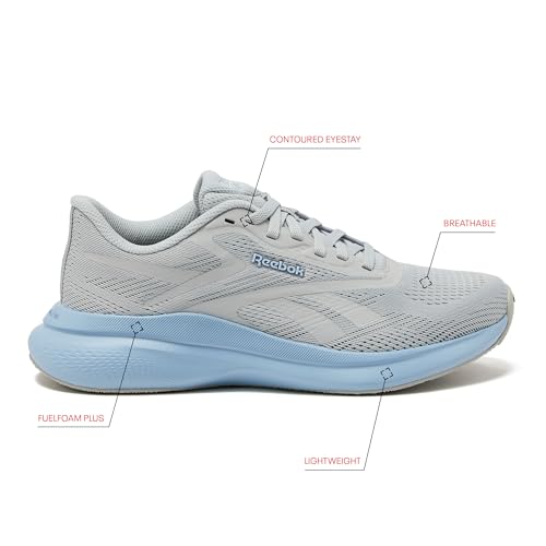 Reebok Energen Run 4 Running Shoes for Women, Lightweight Athletic Womens Sneakers Size 5 to 12, Grey 1/Y2K Blue, 9.5