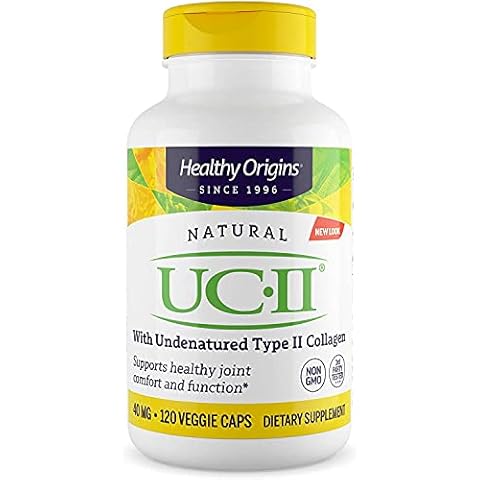 Healthy Origins UC-II, 40 mg - Premium Collagen Supplement for Joint Health, Mobility & Flexibility - Undenatured Type II Collagen - Gluten-Free & Non-GMO Supplement - 120 Veggie Caps Cover