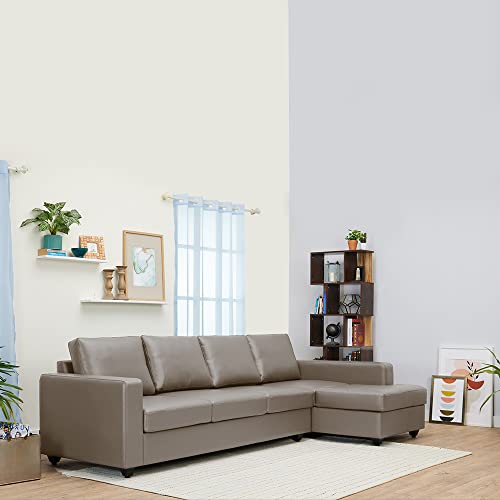 Image of Wakefit 3 Seater Sofa Set | 3 Year Warranty | Wooden Sofa for Living Room, Right Aligned - Napper(Jindal : Cappuccino)