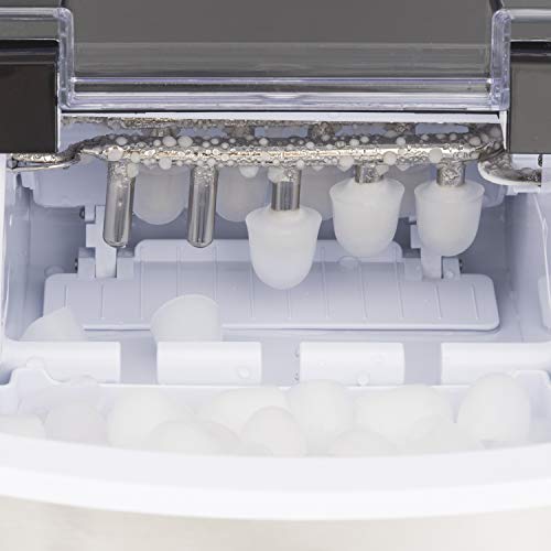 H.Koenig Eiswürfelmaschine ICEK12 - ca. 12 kg Eiswürfel pro Tag, Produktionszeit 6-8 min. - 2 Eiswürfelgrößen - Wasserstandsanzeige, 120 W - Edelstahl - silber – Bild 6