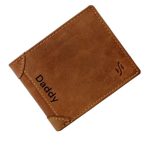 Portefeuille à trois volets en cuir véritable marron avec blocage RFID pour homme Starhide 1145