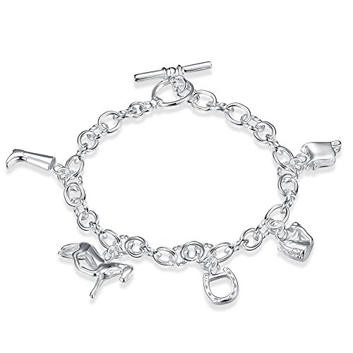 Pulsera de cadena con abalorios de plata de BODYA