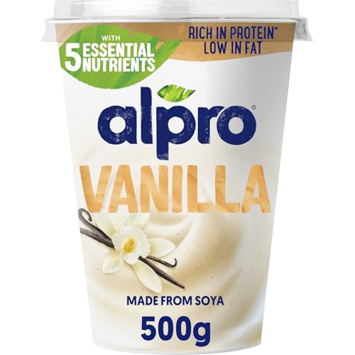 Alpro Vanilla Plant-Based & Soya Yoghurt Alternative Vegan & Dairy Free Big Pot 500g