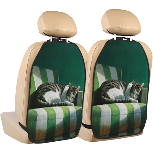 Protector de asiento de coche lavable pack de 2 alfombrillas con estampado de gato