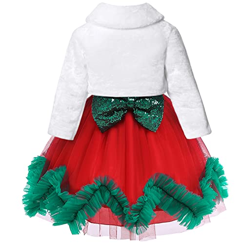 Jxstar Girls Faux Fur Bolero Shrugs White Winter Shawl Wrap Kids Dress Cover Up3