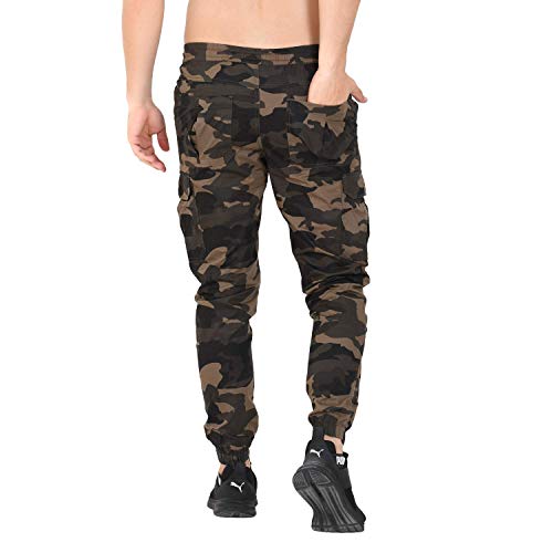 Image of MAGIC Men's & Boy's Camouflage Slim Fit Joggers (Dark Brown)