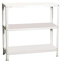 Simon Rack Schwerlastregal, 900x900x300 mm, Bis 100 kg Belastbar, 3 Verstellbare Ablagen, Kellerregal, Lagerregal, Weiss- Comfort