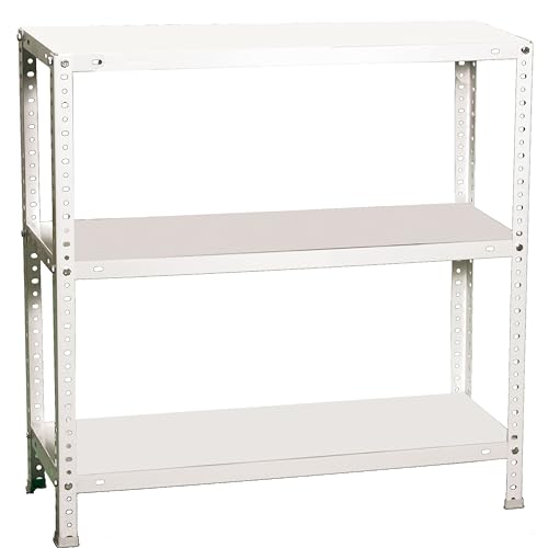 Simon Rack Estanteria Metalica 900x900x300 mm, 3 Alturas, Bandeja Metal, 75 kg de Punto Flexión, Estanteria Almacenaje, Blanca - Advantage